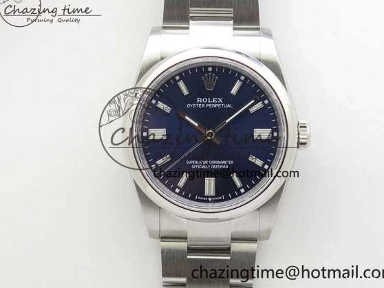 Blue 36mm Perpetual Dial Edition BP Best Bracelet 126000 Dark Oyster on SS 0412